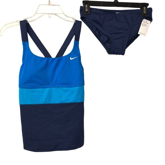 NIKE $94 TWO PIECES SWIM SUIT TANKINI &‎ BIKIN BOTTOM SM NWT - Picture 2 of 12